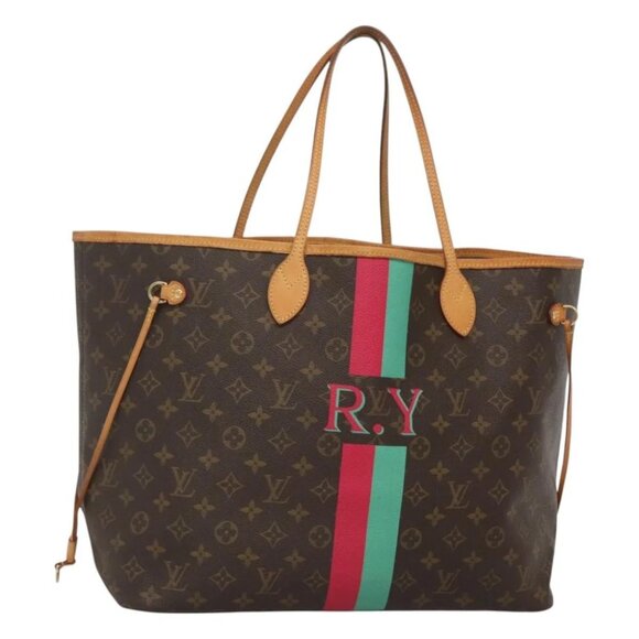 LOUIS VUITTON Monogram LV My Heritage Neverfull GM Tote Bag Red Green - Picture 1 of 14